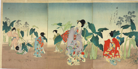 Harvest of Roots from the series " Ladies of the Tokugawa Period " by Chikanobu / Récoltes des Racines de la série "Nobles Dames de la période Tokugawa" par Chikanobu (1897)