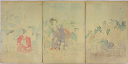 Harvest of Roots from the series " Ladies of the Tokugawa Period " by Chikanobu / Récoltes des Racines de la série "Nobles Dames de la période Tokugawa" par Chikanobu (1897)