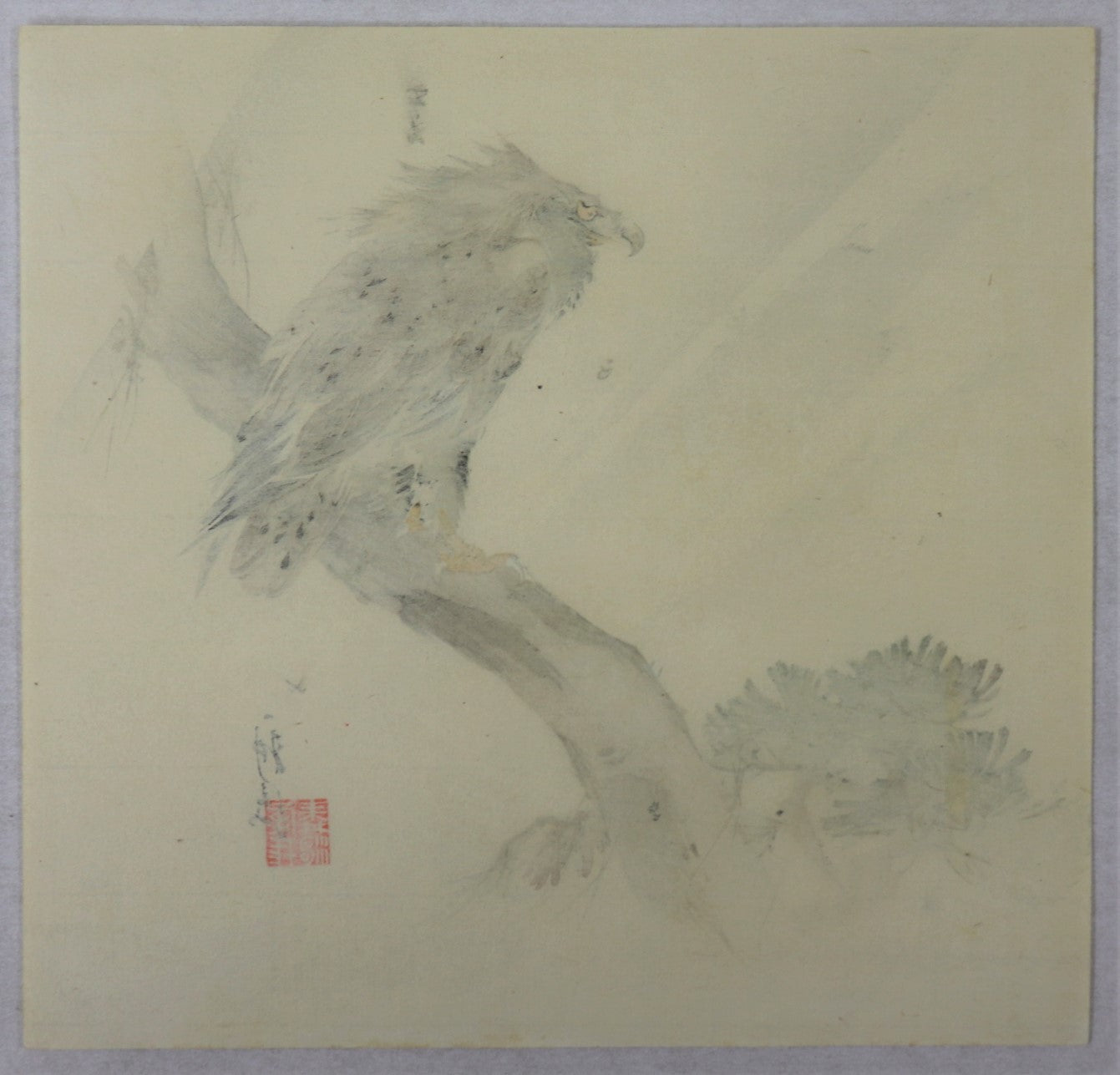 Eagle on a branch by Tsukioka Kogyo / Aigle sur une branche par Tsukioka Kogyo