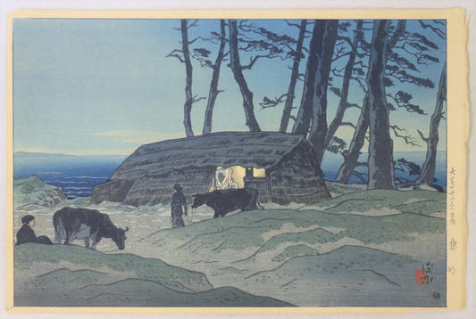 Milking Hut from the series " Twelve Views of Oshima " by Ito Shinsui / Petite Laiterie de la série "Douze Vues d'Oshima " par Ito Shinsui (1937)