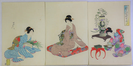 Ikebana by Chikanobu (1896) / Ikebana par Chikanobu (1896)