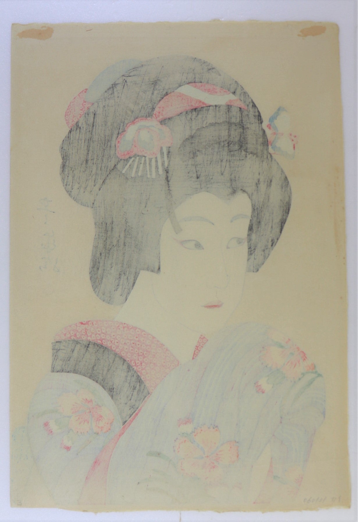 Shocho Ichikawa II as Ohman from the series " Flowers of the Theatrical World "by Yamamura Koka / Shocho Ichikawa II dans le role d'Ohman de la série " Les fleurs du monde théatral "par Yamamura Koka (1922)