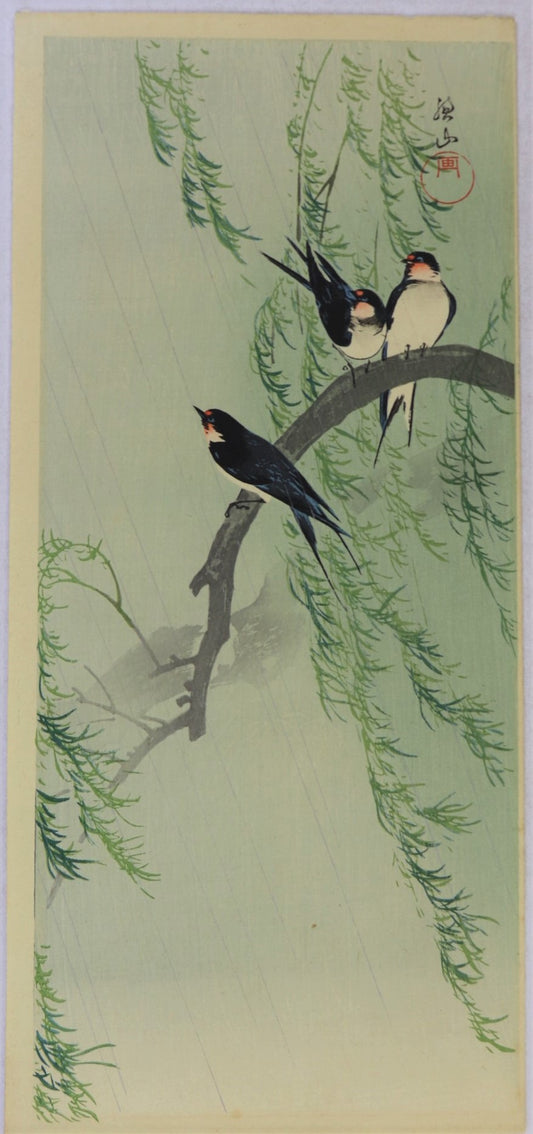 Three Swallows on a willow  by Ito Sozan / Trois Hirondelles sur un Saule  par Ito Sozan