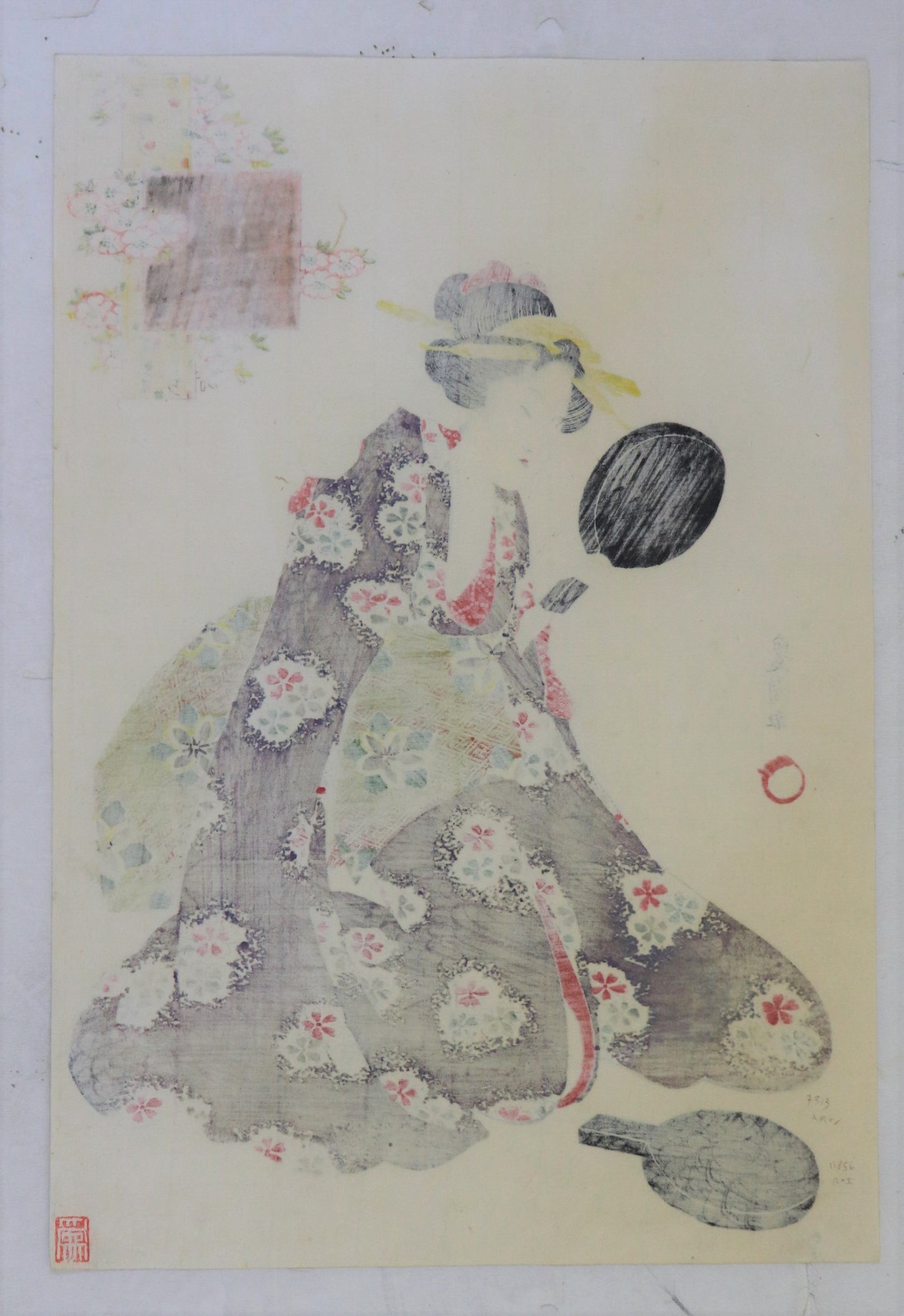 Komachi at Sekidera from the series "Modern Girls as the seven Komachi "by Toyokuni I / Komachi à Sekidera  de la série des "Filles modernes comme les sept Komachi " par Toyokuni I (1810)